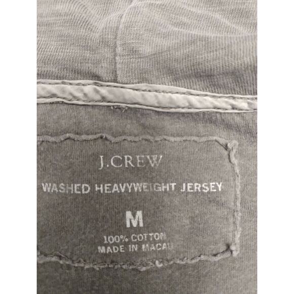 J. Crew 4-Button Pullover Washed Jersey Hoodie, Size M Gray - Picture 5 of 5